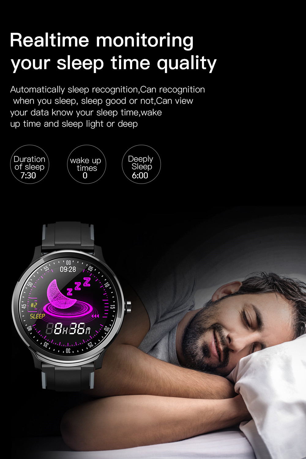 SN80 Smart Watch Fitness Tracker with Heart Rate Monitor