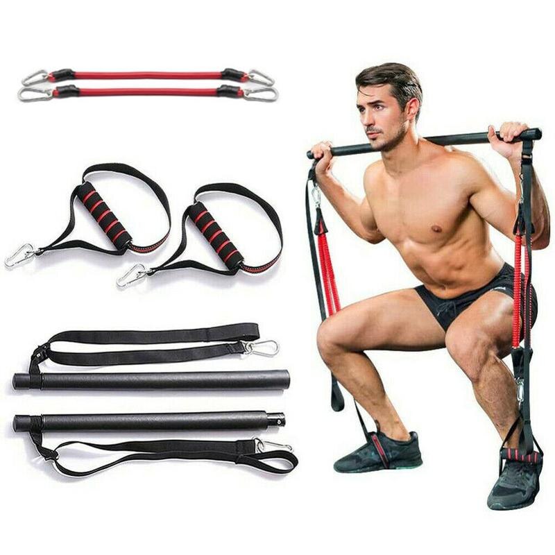 Portable Pilates Bar Kit With Resistance Bands For Home Workout