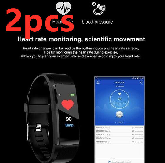 Bluetooth Smart Bracelet With Heart Rate Activity Fitness Tracker