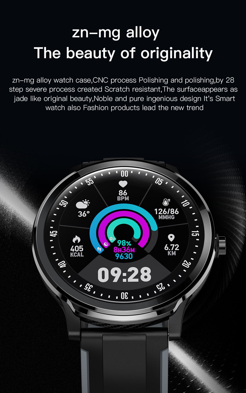 SN80 Smart Watch Fitness Tracker with Heart Rate Monitor