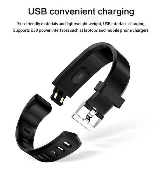 Bluetooth Smart Bracelet With Heart Rate Activity Fitness Tracker