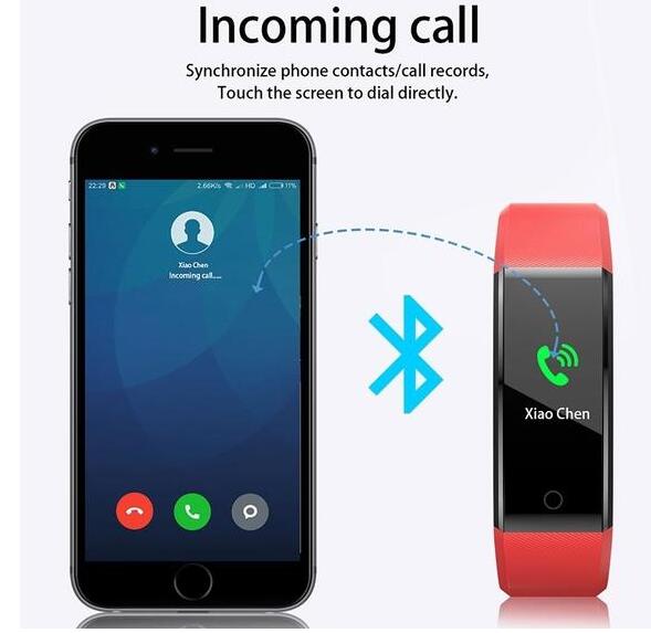 Bluetooth Smart Bracelet With Heart Rate Activity Fitness Tracker