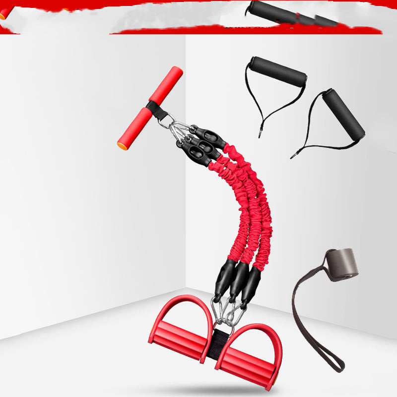 Multi-Function Latex Resistance Bands With Pedal Pull Rope For Fitness