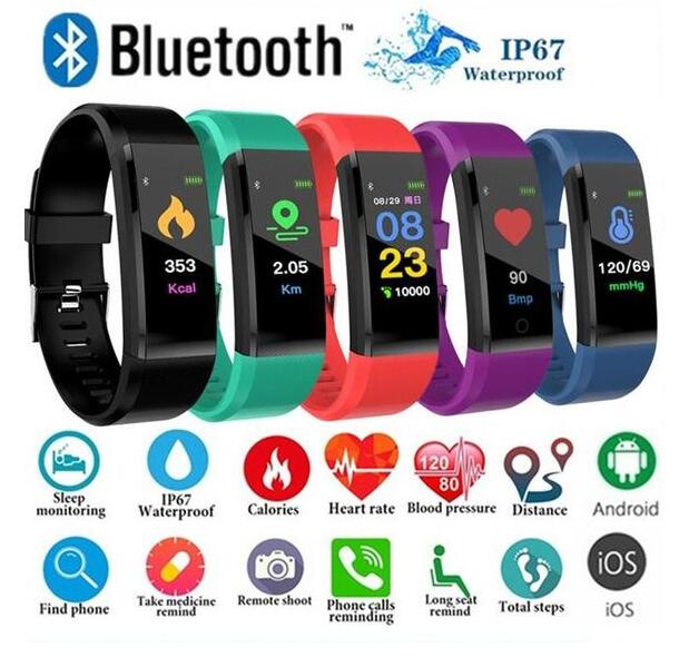 Bluetooth Smart Bracelet With Heart Rate Activity Fitness Tracker