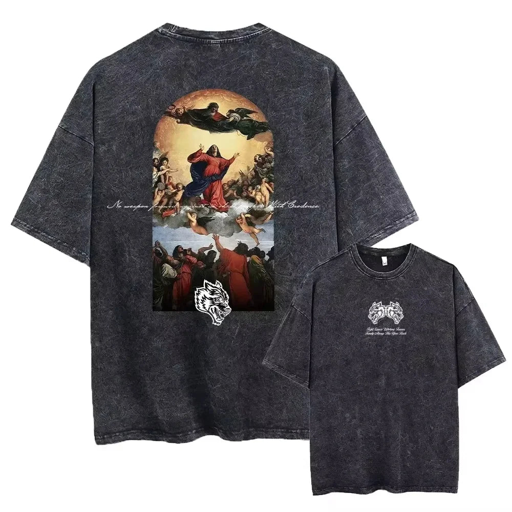 Darc Wolves Vintage Washed Gym T-Shirt – Unisex Fitness Tee