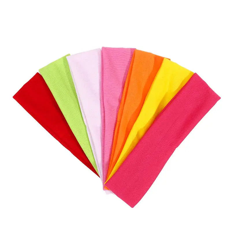 7-Pack Elastic Sports Headbands – Stretchy Sweatbands for Fitness, Yoga, Running & Cycling