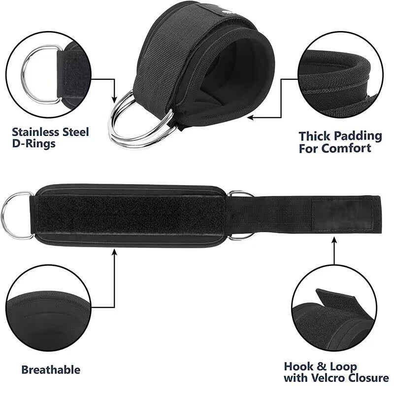Ankle Straps Resistance Bands Set – Elastic Fitness Bands for Glutes, Legs & Gym Workouts