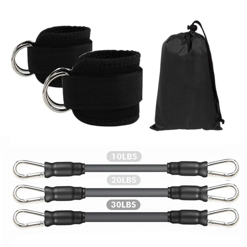 Ankle Straps Resistance Bands Set – Elastic Fitness Bands for Glutes, Legs & Gym Workouts