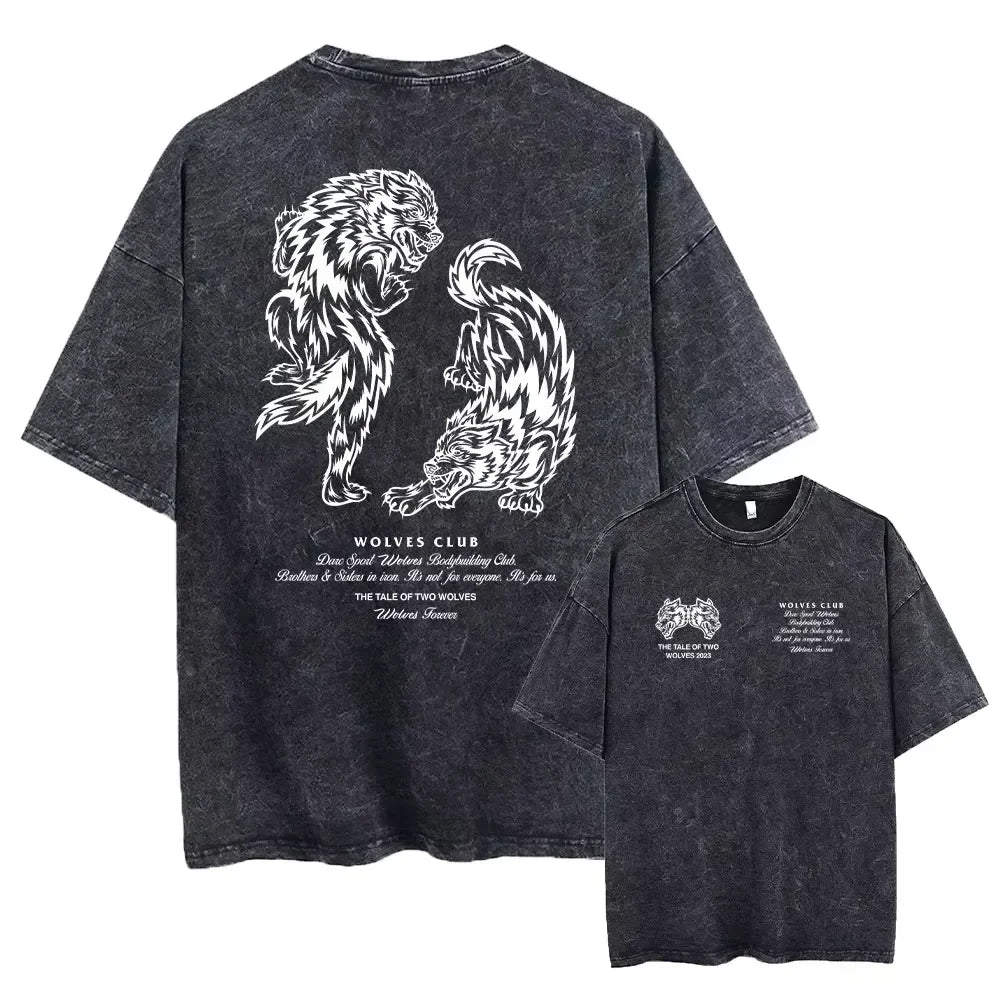 Darc Wolves Vintage Washed Gym T-Shirt – Unisex Fitness Tee