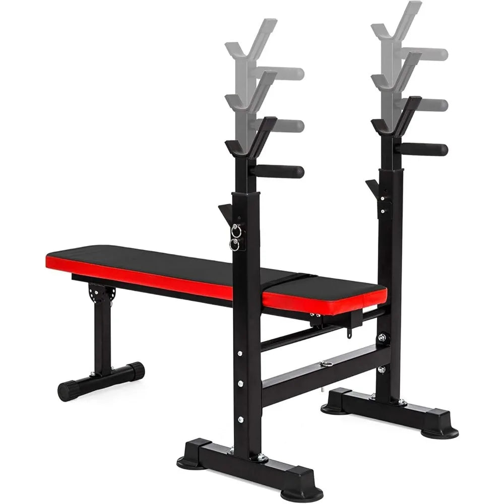 Weight Bench with Squat Rack – 400 lb Capacity, 6-Position Barbell Holder