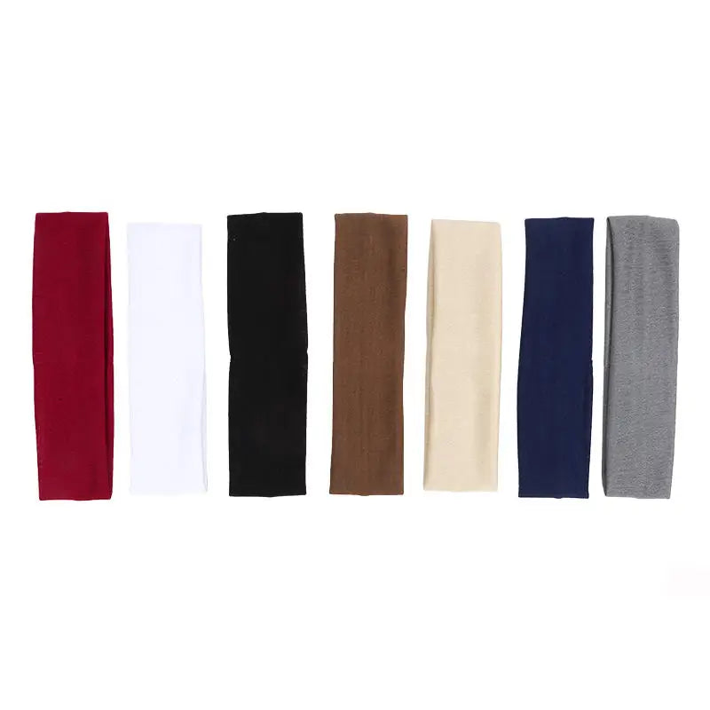 7-Pack Elastic Sports Headbands – Stretchy Sweatbands for Fitness, Yoga, Running & Cycling