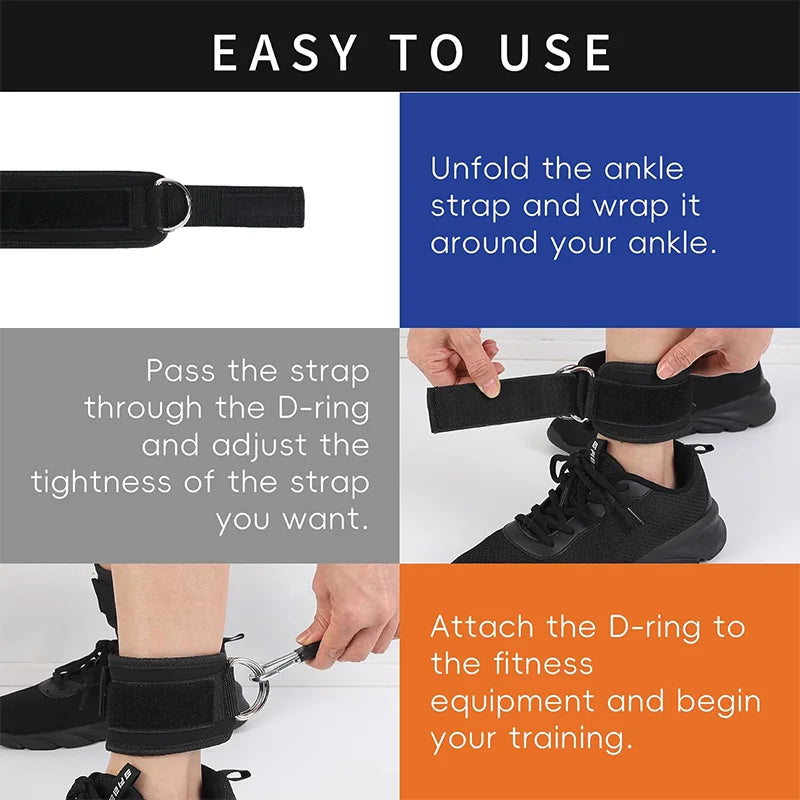 Ankle Straps Resistance Bands Set – Elastic Fitness Bands for Glutes, Legs & Gym Workouts