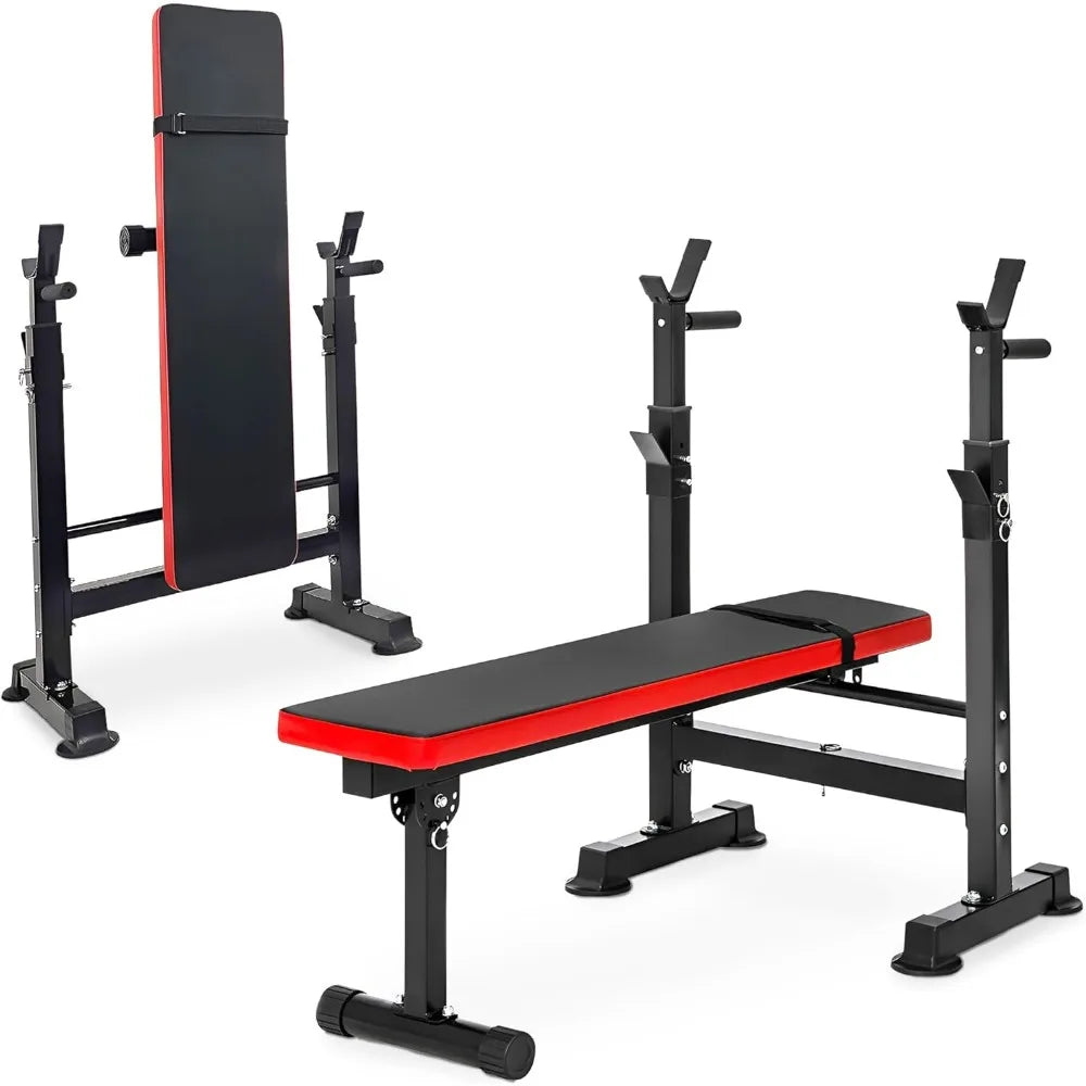 Weight Bench with Squat Rack – 400 lb Capacity, 6-Position Barbell Holder