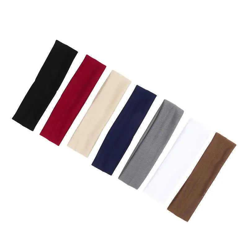 7-Pack Elastic Sports Headbands – Stretchy Sweatbands for Fitness, Yoga, Running & Cycling
