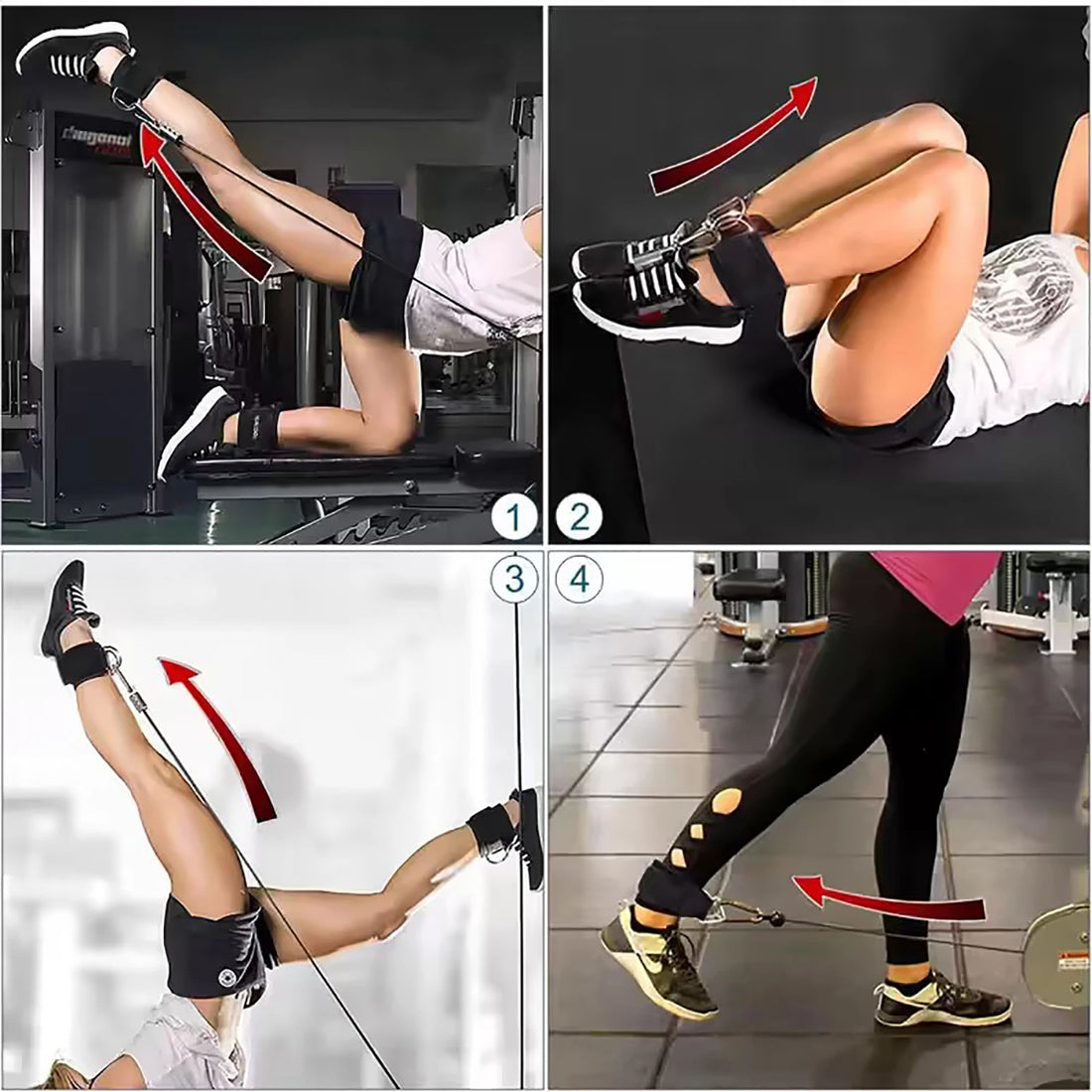 Ankle Straps Resistance Bands Set – Elastic Fitness Bands for Glutes, Legs & Gym Workouts