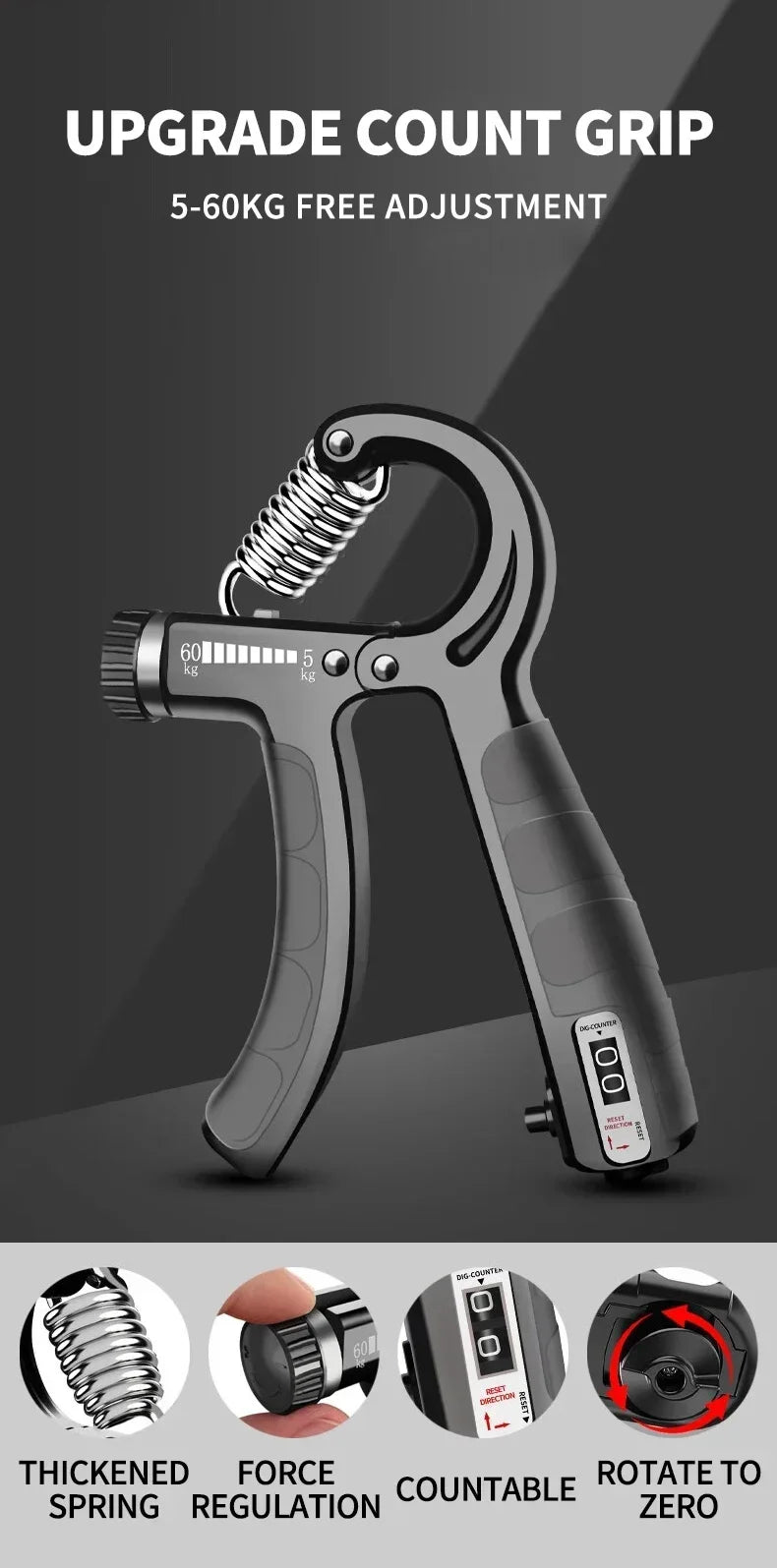 Hand Grip Strengthener Kit – Finger Exercise & Rehabilitation Training Tool