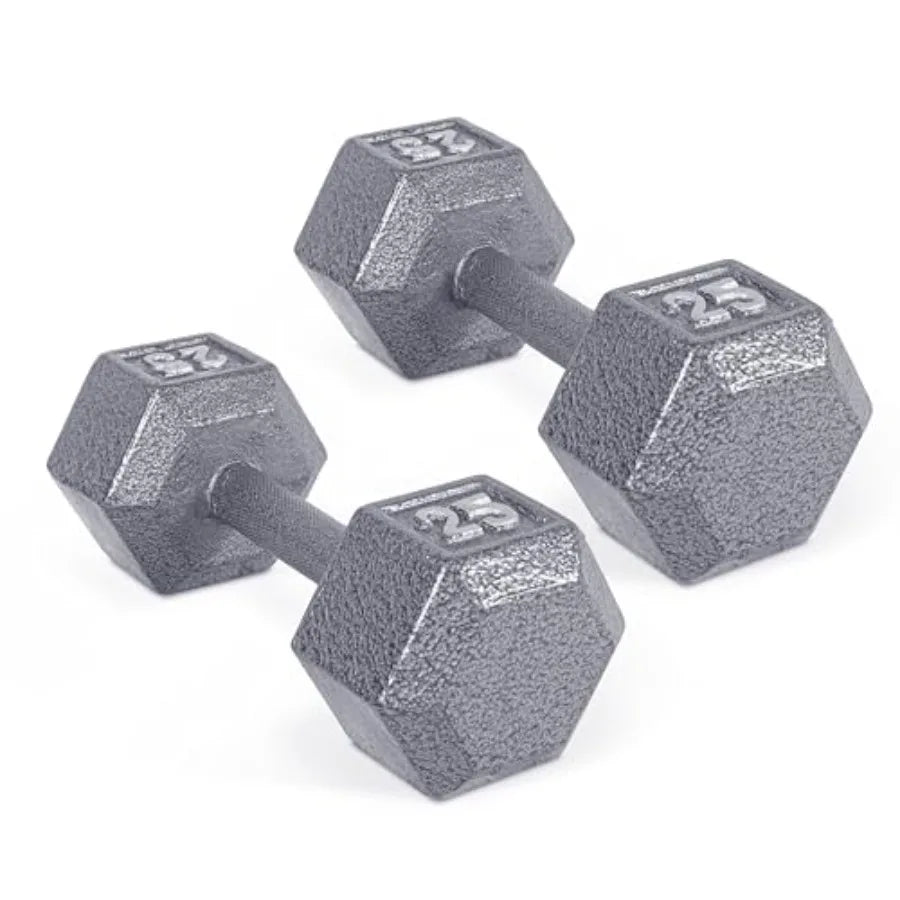 Cast Iron Hex Dumbbell Pair – 25 lb | Home Gym Strength Training