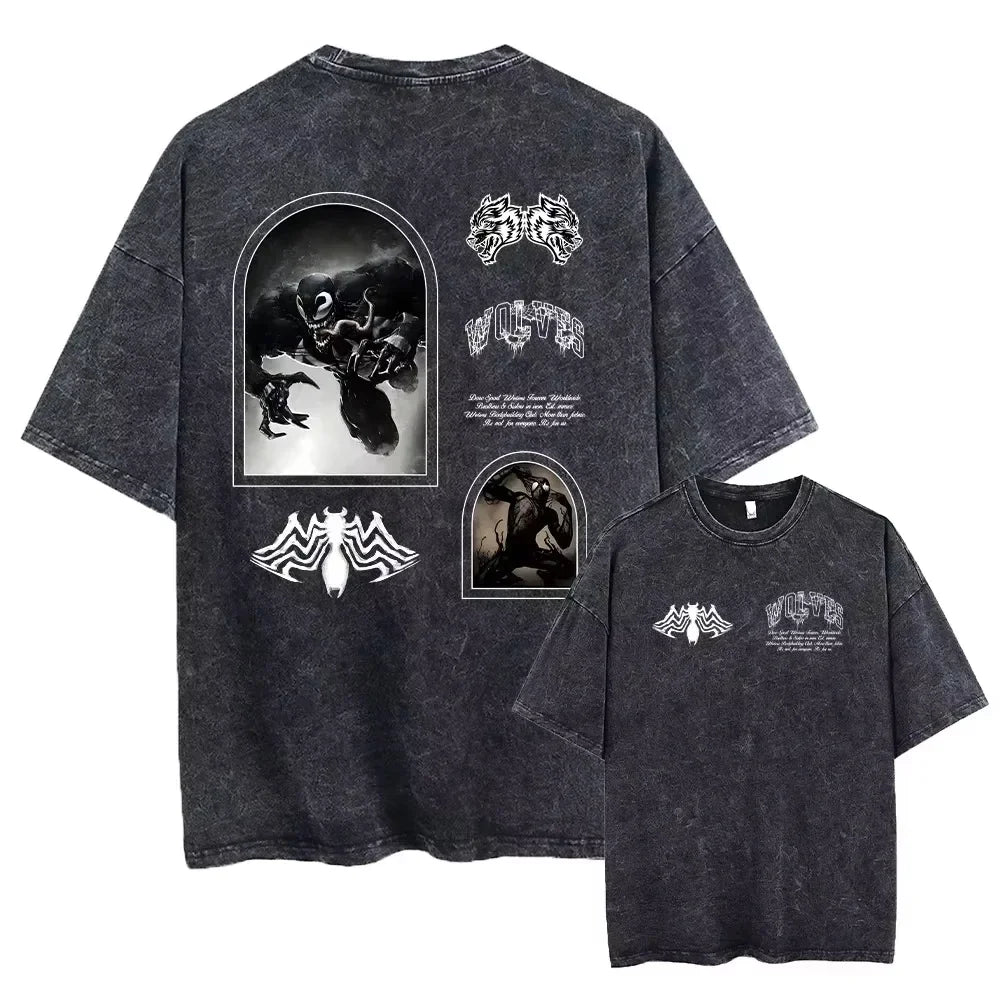 Darc Wolves Vintage Washed Gym T-Shirt – Unisex Fitness Tee