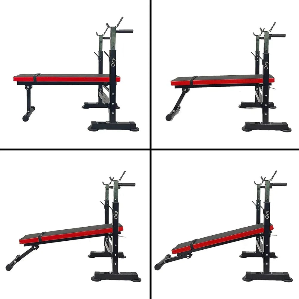 Weight Bench with Squat Rack – 400 lb Capacity, 6-Position Barbell Holder