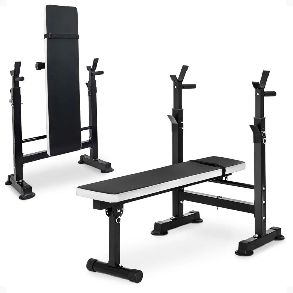 Weight Bench with Squat Rack – 400 lb Capacity, 6-Position Barbell Holder