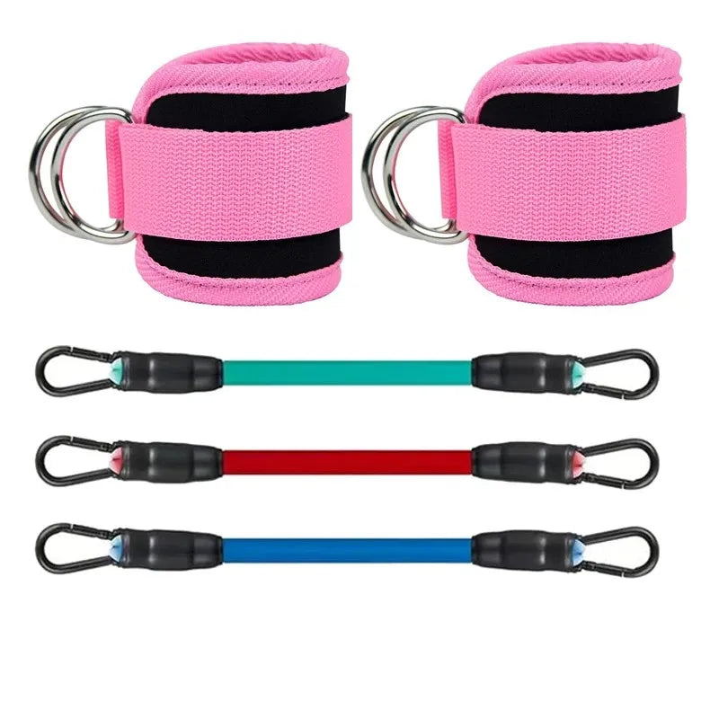 Ankle Straps Resistance Bands Set – Elastic Fitness Bands for Glutes, Legs & Gym Workouts