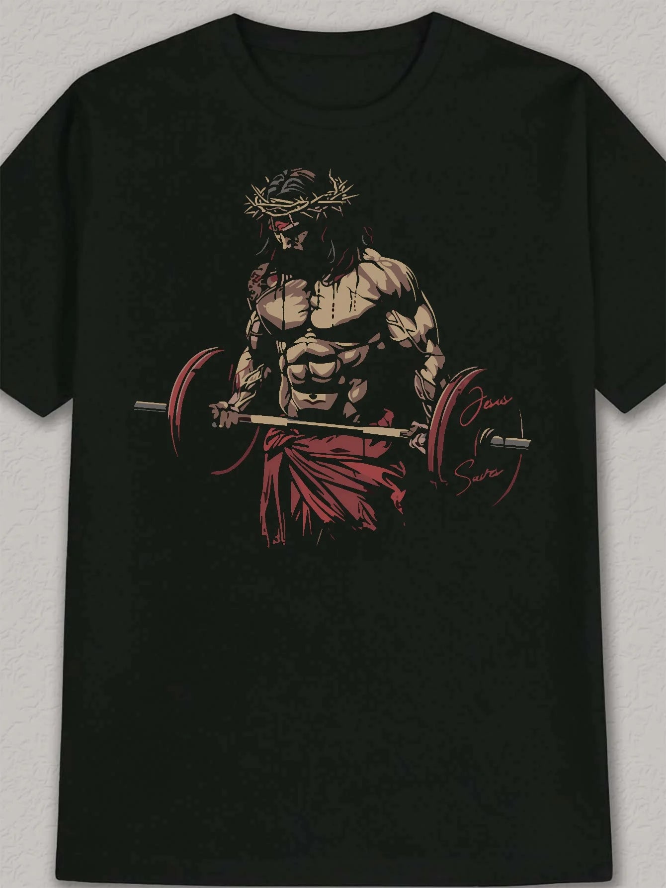 Weightlifting Art Print Gym T-Shirt – Unisex Cotton Fitness Tee