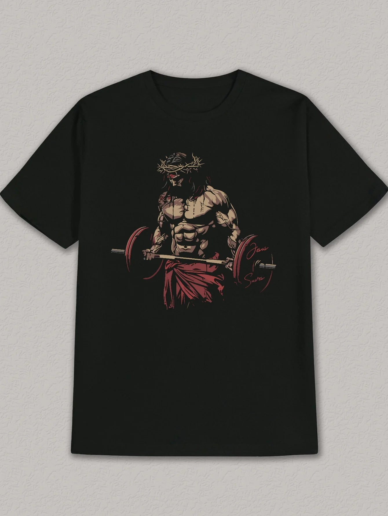 Weightlifting Art Print Gym T-Shirt – Unisex Cotton Fitness Tee