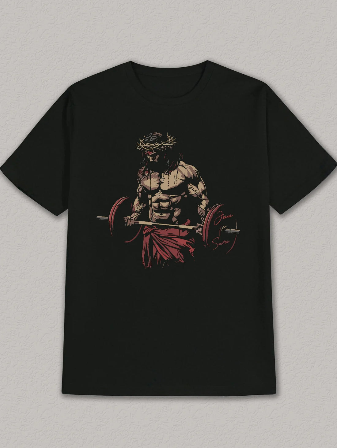 Weightlifting Art Print Gym T-Shirt – Unisex Cotton Fitness Tee