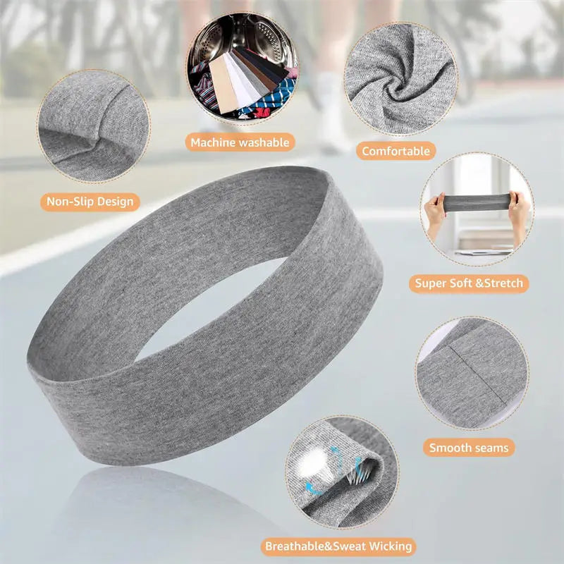 7-Pack Elastic Sports Headbands – Stretchy Sweatbands for Fitness, Yoga, Running & Cycling