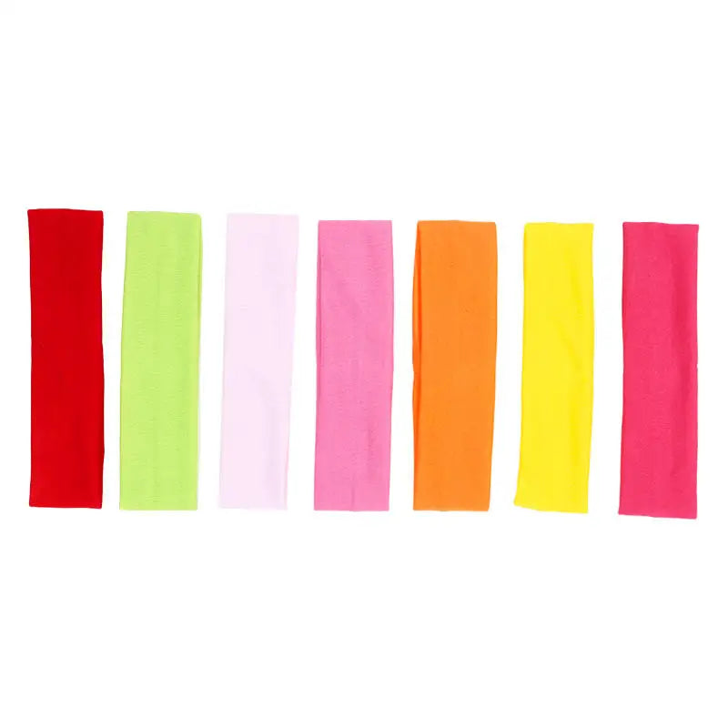 7-Pack Elastic Sports Headbands – Stretchy Sweatbands for Fitness, Yoga, Running & Cycling
