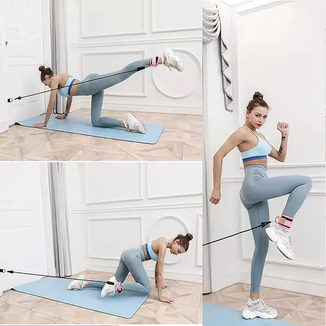Ankle Straps Resistance Bands Set – Elastic Fitness Bands for Glutes, Legs & Gym Workouts