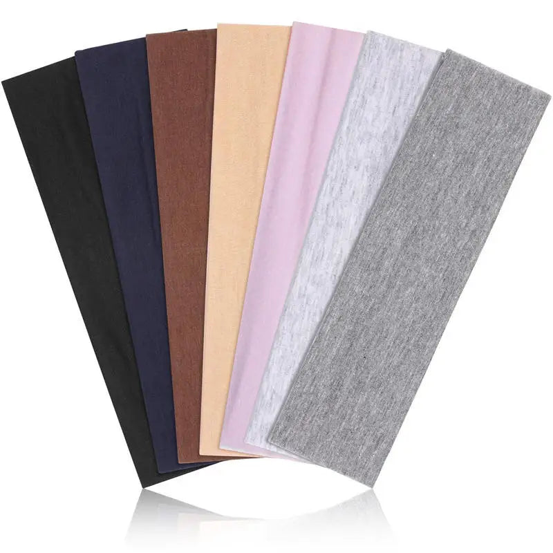 7-Pack Elastic Sports Headbands – Stretchy Sweatbands for Fitness, Yoga, Running & Cycling