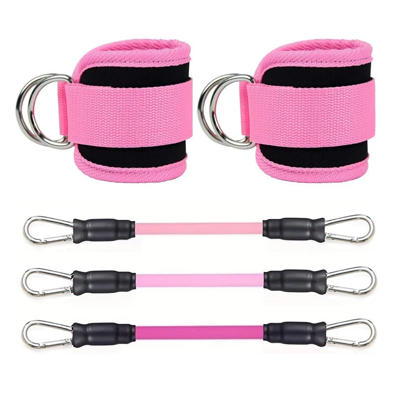 Ankle Straps Resistance Bands Set – Elastic Fitness Bands for Glutes, Legs & Gym Workouts