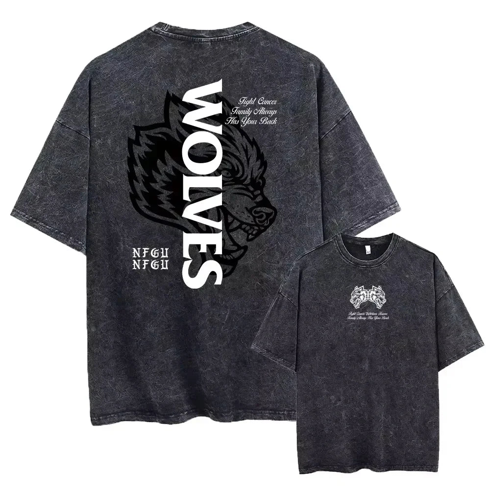 Darc Wolves Vintage Washed Gym T-Shirt – Unisex Fitness Tee