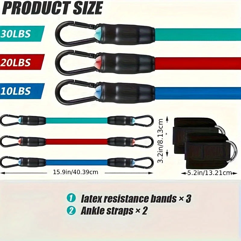 Ankle Straps Resistance Bands Set – Elastic Fitness Bands for Glutes, Legs & Gym Workouts