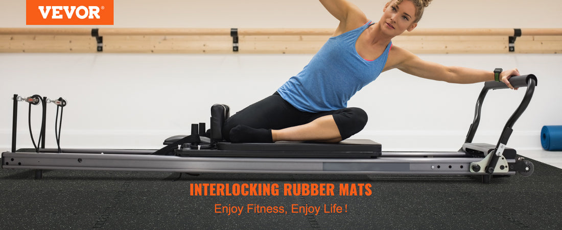 Interlocking Gym Floor Mats – EVA Foam & Rubber Top, Waterproof Exercise Flooring